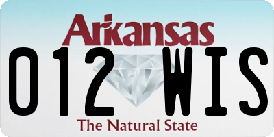 AR license plate 012WIS