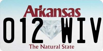 AR license plate 012WIV