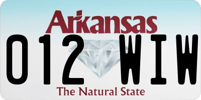 AR license plate 012WIW