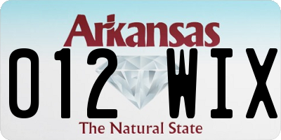 AR license plate 012WIX