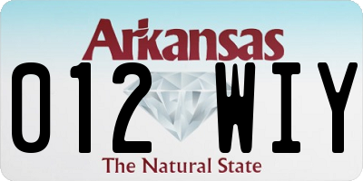 AR license plate 012WIY