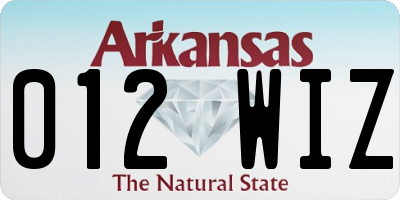 AR license plate 012WIZ