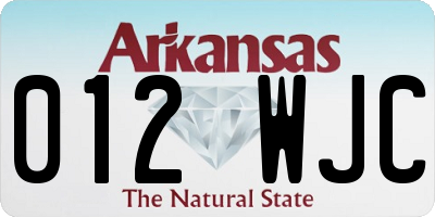 AR license plate 012WJC