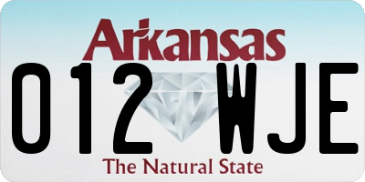 AR license plate 012WJE