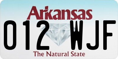 AR license plate 012WJF