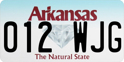 AR license plate 012WJG