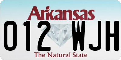 AR license plate 012WJH