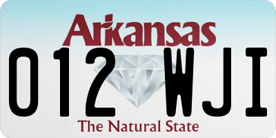 AR license plate 012WJI