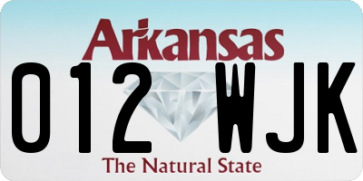 AR license plate 012WJK