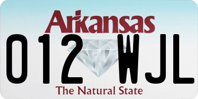 AR license plate 012WJL