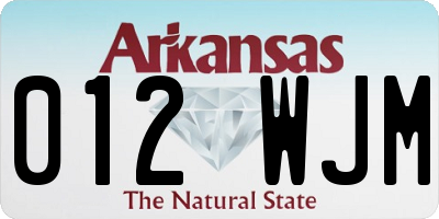 AR license plate 012WJM
