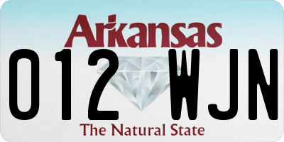 AR license plate 012WJN