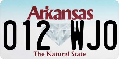 AR license plate 012WJO