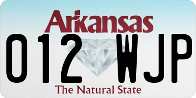 AR license plate 012WJP