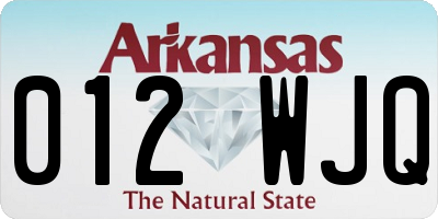 AR license plate 012WJQ