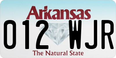 AR license plate 012WJR