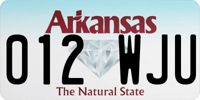 AR license plate 012WJU