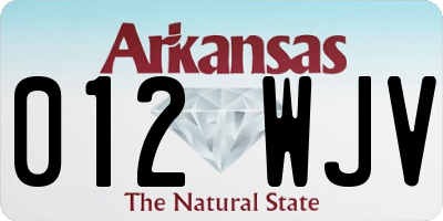 AR license plate 012WJV