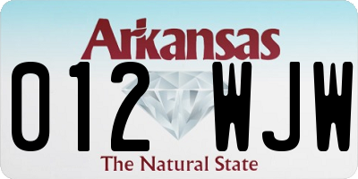AR license plate 012WJW