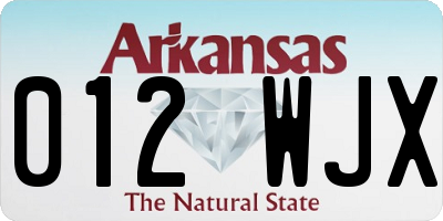 AR license plate 012WJX
