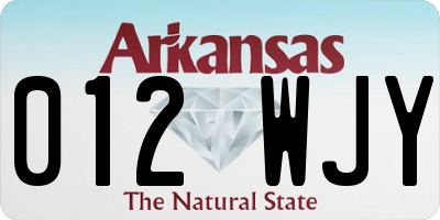 AR license plate 012WJY