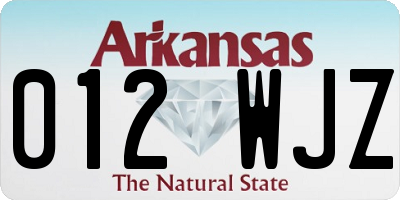 AR license plate 012WJZ