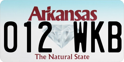 AR license plate 012WKB