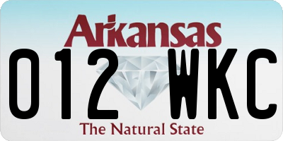 AR license plate 012WKC