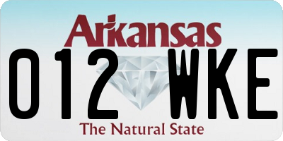 AR license plate 012WKE