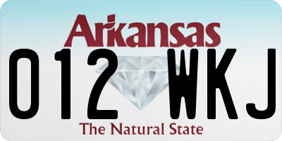 AR license plate 012WKJ