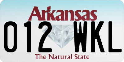AR license plate 012WKL