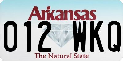 AR license plate 012WKQ