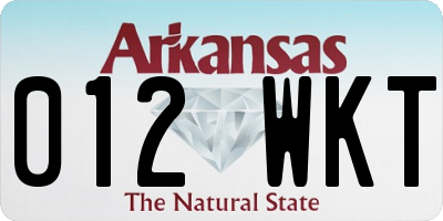 AR license plate 012WKT