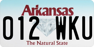 AR license plate 012WKU