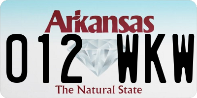 AR license plate 012WKW