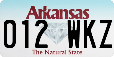 AR license plate 012WKZ