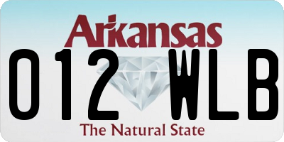 AR license plate 012WLB