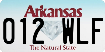 AR license plate 012WLF
