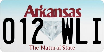 AR license plate 012WLI