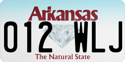 AR license plate 012WLJ