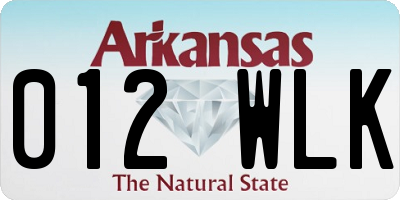 AR license plate 012WLK
