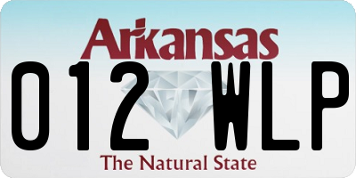 AR license plate 012WLP