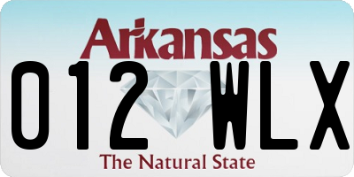 AR license plate 012WLX