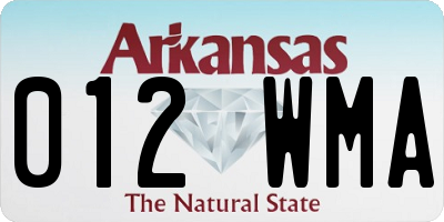 AR license plate 012WMA