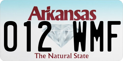 AR license plate 012WMF