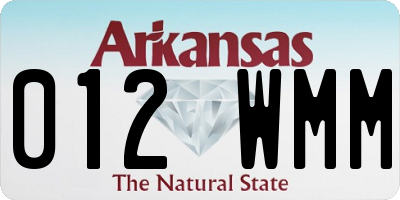 AR license plate 012WMM