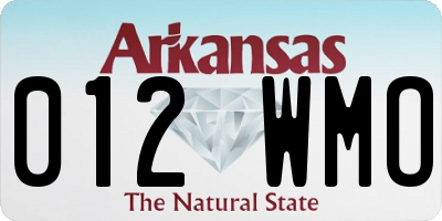 AR license plate 012WMO
