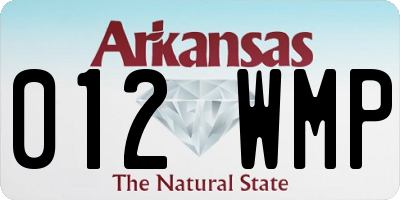 AR license plate 012WMP