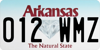 AR license plate 012WMZ