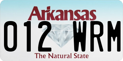 AR license plate 012WRM